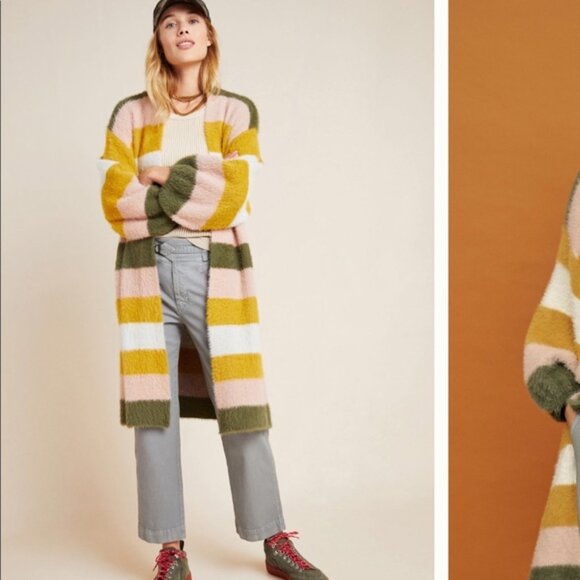 Anthropologie Striped Long Cardigan - O/S - Picture 1 of 8